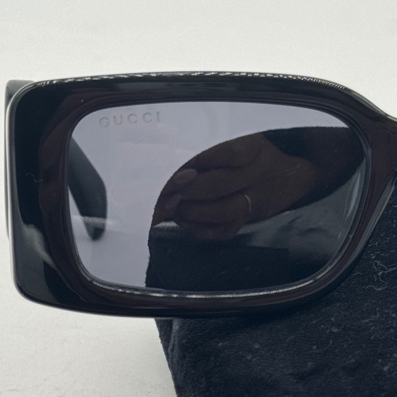 Gucci Rectangular Sunglasses Interlocking‎ G Logo Black Fashion GG1325S - Picture 9 of 14